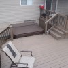 Solid stained hot tub deck