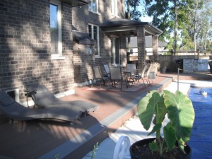 Timber Tech brown oak decking with hidden fasteners