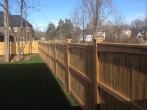 Stepped wood fence
