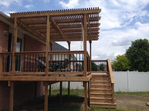 Pressure treated deck and pergola in windsor