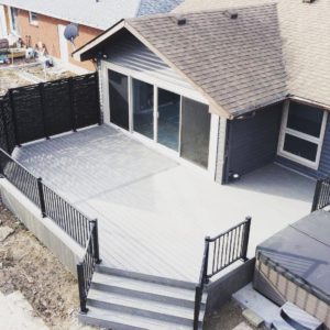 timber tech deck with hideaway screens