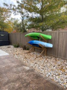 green teak vinyl fence