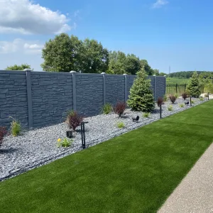 simulated stone fence