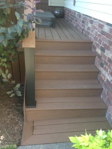 brown oak decking and steps