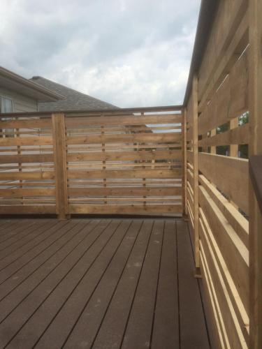 wood privacy wall composite deck